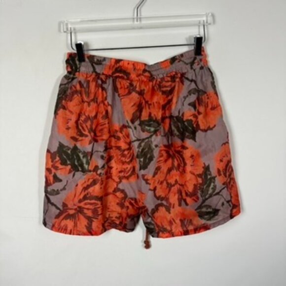 Free People Movement Orange Floral Print Bermuda Short Medium - Picture 5 of 10